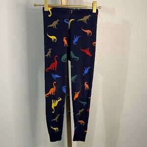 Kids Navy Dinosaur Print Leggings - Multicolor